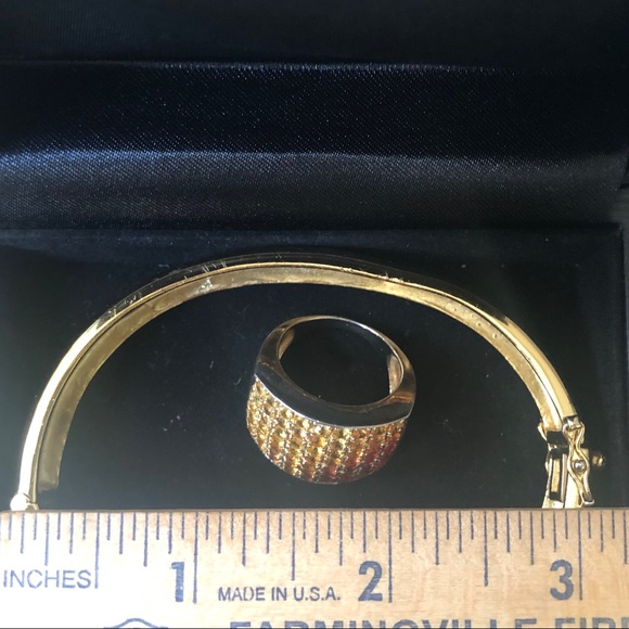 Gold Plated Sterling Silver Ombré bangle & ring - Picture 6 of 16